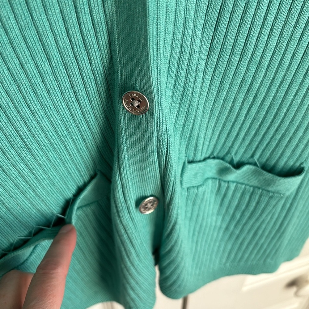 Lauren Ralph Lauren Exclusive Silk/Cashmere Ribbed Cardigan - Picture 4 of 7